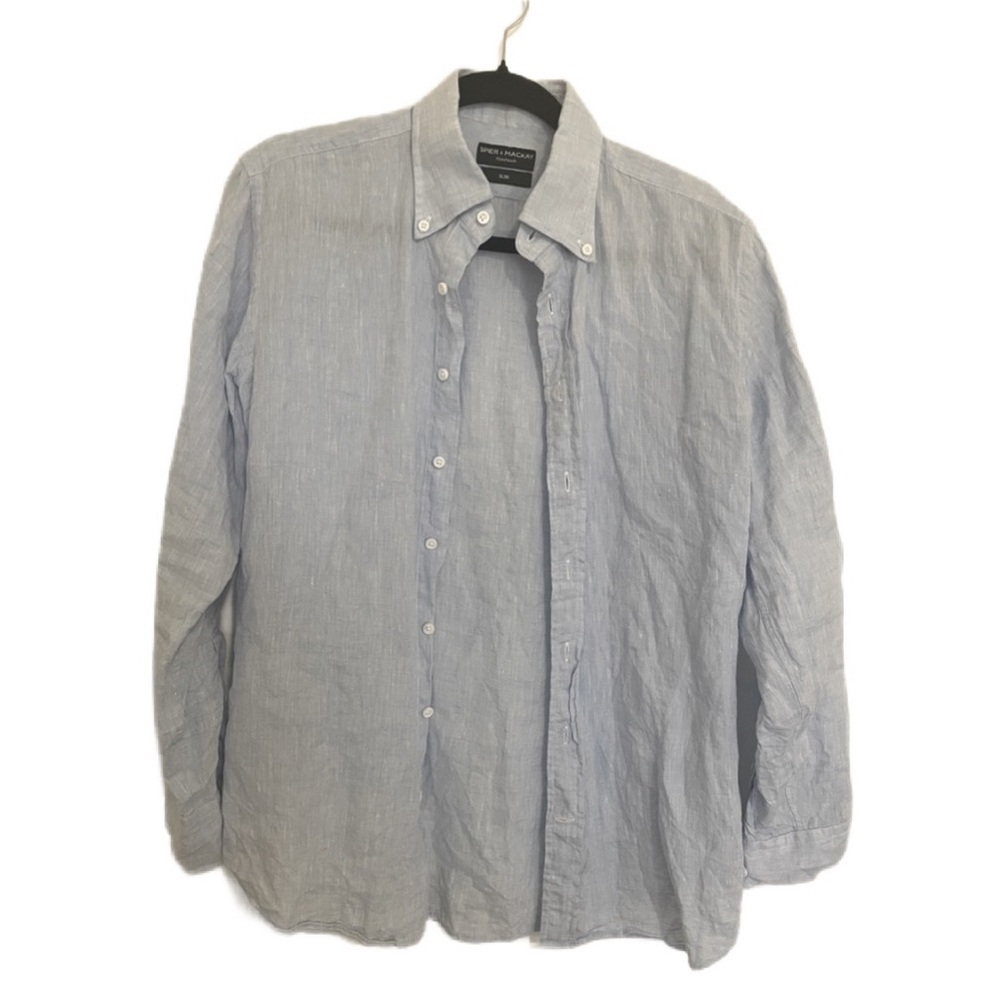 100% premium linen button down blouse - Picture 7 of 7